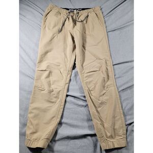 Hurley Joggers Men's XL Beige Elastic Waist,‎ Lightweight Stretch Nylon Blend